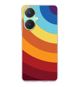 PrintiFy Vivo Y27 Uyumlu Kamera Korumalı Renk Cümbüşü A Tasarımlı Şeffaf Silikon Kılıf