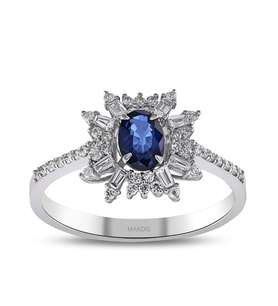 1.00 Karat Safir Pırlanta Yüzük