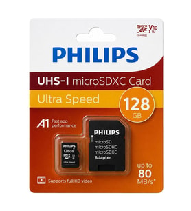 Philips FM12MP45B/00 128GB Class10 UHS-I U1 TF Adaptörlü Micro SDXC Hafıza Kartı