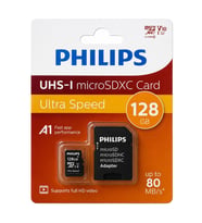 Philips FM12MP45B/00 128GB Class10 UHS-I U1 TF Adaptörlü Micro SDXC Hafıza Kartı