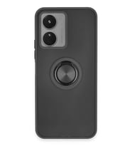 Pilelistore   Vivo Y16 Kılıf Montreal Yüzüklü Silikon Kapak - Siyah