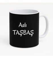 Siyah Kupa Bardak Kişiye Özel İsimli