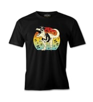Pirate Dinosaur with Pi Background Siyah Erkek Tshirt