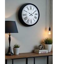 Zentime Siyah Asil Tasarım Roma Rakamlı 40 cm Metal Duvar Saati (Standart)