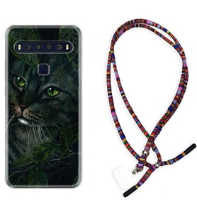 TCL 10L 10 Plus 10SE 20E 20SE 30 L7 Kılıf Boyun Asklı Rasta Silikon Flowers Cat 1345