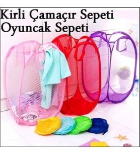 Kirli Çamaşır Sepeti Oyuncak Sepeti Filesi Banyo Çamaşır Sepeti