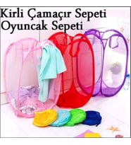 Kirli Çamaşır Sepeti Oyuncak Sepeti Filesi Banyo Çamaşır Sepeti