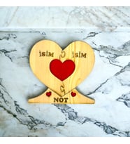 Kişiye Özel Ahşap Kalp İçinde Kalp Puzzle