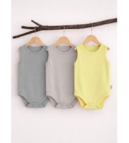 Civil Baby Basıc 3 Lü 0-36 Ay Çıtçıtlı Badi - Bej