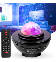 Gece Lambası, Evini Yıldızlarla Aydınlat, Sihirli Atmosfer ile Yıldızlı Geceler Projektör Bluetooth Hoparlör Ses Bombası (Siyah)