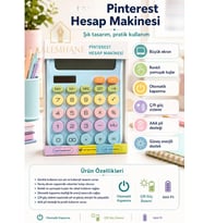 Renkli Tuşlu Büyük Ekran Hesap Makinesi Çift Güç Sistemli Güneş Enerjili AAA Pil Destekli