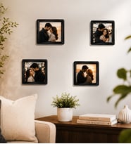 Kişiye Özel 4 Adet 8,5x8.5 Sök Tak Fotoğraflı Siyah Çerçeve