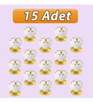 15 Adet Defne Altın Çizgili Beyaz Polimer Düğme Kulp Altın Tablalı Mobilya Mutfak Dolabı Çekmece Kulbu Kulpları