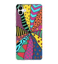 PrintiFy Samsung Galaxy A55 ile Uyumlu 1mm Slim Fit Retro Renkler 4 Baskılı Şeffaf  Kılıf