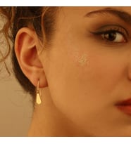 DKMN Gümüş Dörtgen Sallantı Küpe 925 Ayar Kadın Gümüş Küpe (Gold)