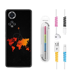 Huawei Nova Y70 Y90 Nova 9 SE  Kılıf Kablo Koruma Spiral Silikon İz Bırakan Uçak 1778