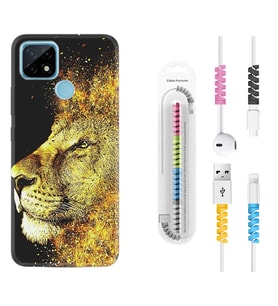 Realme C11 C21 C21Y C25Y C11 2021 Kılıf Kablo Koruma Spiral Silikon Leon 1323