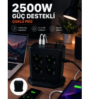 Çoklu Priz 8 Çıkışlı 4 Usb 2 Type-c Anahtarlı Dikey Priz Kulesi