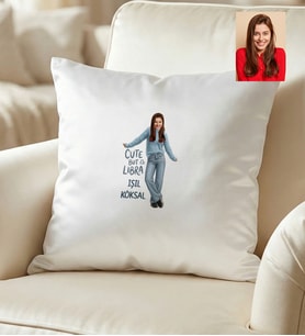 Kişiye Özel Karikatürlü Cute But Libra Terazi Burcu Yastık Doğum Günü Hediyesi