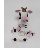 Buzu Sevimli Buzağı Yeni Doğan Seti Amigurumi Organik Oyuncak