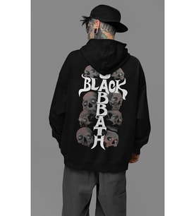 Kurukafa Tasarım Müzik Grubu Baskılı Unisex Oversize Black Sabbath Hoodie