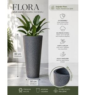 FLORA - BETON GÖRÜNÜML DEKORATİF SAKSI