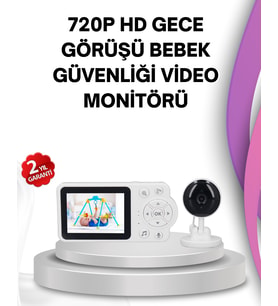 Gece Görüşlü Bebek Kamerası Ninni Alarm Özellikli