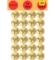 24 Adet - Gold Thank You Sticker - Gold Teşekkürler Sticker - Gold Sticker - Paketleme Sticker