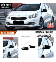 Kia Ceed Uyumlu (2012-2017) Batman Yarasa Ayna Kapağı (Parlak Siyah)