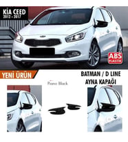 Kia Ceed Uyumlu (2012-2017) Batman Yarasa Ayna Kapağı (Parlak Siyah)