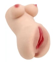 Fastieshop  ve Vajinal Çift Girişli Göğüslü Mastürbatör (Ten)