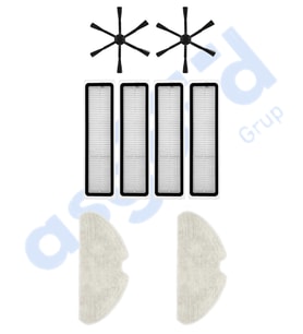 Dreame D10S, D10S PRO, D9 MAX GEN2 Uyumlu 2 Yan Fırça 4 Filtre 2 Mop PKT-iasgf0000258