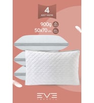 4 Adet Klimax Serisi Kılıflı Fermuarlı Klimali Antialerjik Silikon Elyaf Yastık 50x70cm 900 gr (Beyaz)