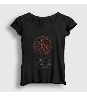 Presmono Kadın Siyah Poster Targaryen House Of The Dragon T-Shirt 344543tt