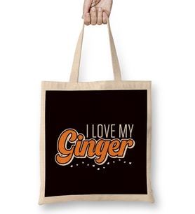 Love My Ginger Girl Boyfriend Girlfriend Redhead Red Haired Bez Çanta Uzun Saplı