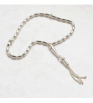 Düz Oval Gümüş Tesbih 4mm
