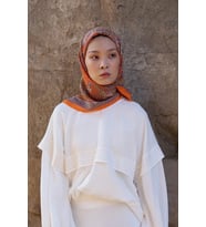 Turuncu ED Scarf Glaze Endles Desen Eşarp