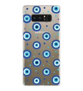 PrintiFy Samsung Galaxy Note 8 ile Uyumlu 1mm Slim Fit Nazar Boncuğu 1 Baskılı Şeffaf  Kılıf