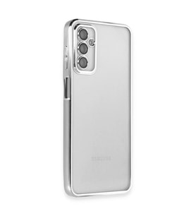 Samsung Galaxy M23 Kılıf Razer Lensli Silikon - Gümüş