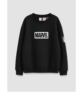 LCW Kids Siyah Marvel Beşiktaş Lisanslı Erkek Çocuk Kalın Sweatshirt