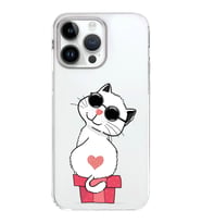 Apple iPhone 14 Pro Max Uyumlu Kapak Coolcat Tasarımlı Şeffaf Silikon Kılıf