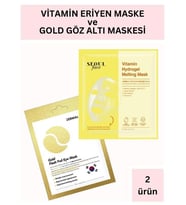 Dermal Vitamin Hydrojel Şeffaflaşan Eriyen Maske 34g ve Gold Göz Maskesi Set