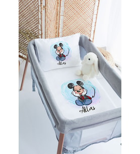 %100 Delux Pamuk Isme Özel 70x120 Park Yatak Nevresim Takımı