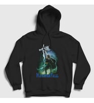 Presmono Unisex Siyah High Hammerfall Kapüşonlu Sweatshirt 465031tt