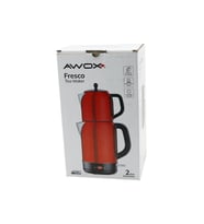 AWOX FRESCO KIRMIZI ELEKTRİKLİ ÇAY MAKİNESİ ÇAYCI SET 1.7LT SU ISITICI + 1.2LT DEMLİK PASLANMAZ ÇELİK GÖVDE 2200W (5343)