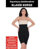 Özel Üretim İz İç Göstermez Kaymaz Sıkılaştırıcı Toparlayıcı İnceltici Klasik Korse (Siyah)
