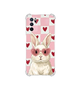 PrintiFy Oppo A16 ile Uyumlu Pembe Pötikare Serisi Pembe Zıpzıp Tasarımlı Uv Baskılı Köşe Korumalı Antişok Kılıf