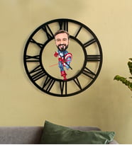 Kişiye Özel Süper Baba Karikatür 3D Ahşap Mdf Duvar Saati 73