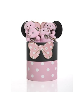 Mickey Mouseli Kutuda Pembe Peluş Ayılar