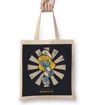 Smurfette Retro Japanese Smurfs Bez Çanta Uzun Saplı